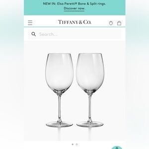 Tiffany Home Essentials Red Wine Glasses
in Crystal Glass, Set of Two